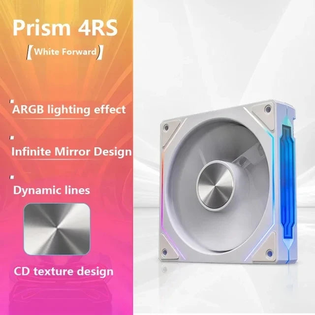 Prism 4RS ARGB CPU Case Fan 120mm Infinity Mirror Design 5V 3PIN Motherboard Lighting Sync 4PIN PWM 800-1800RPM Case Cooler Fan