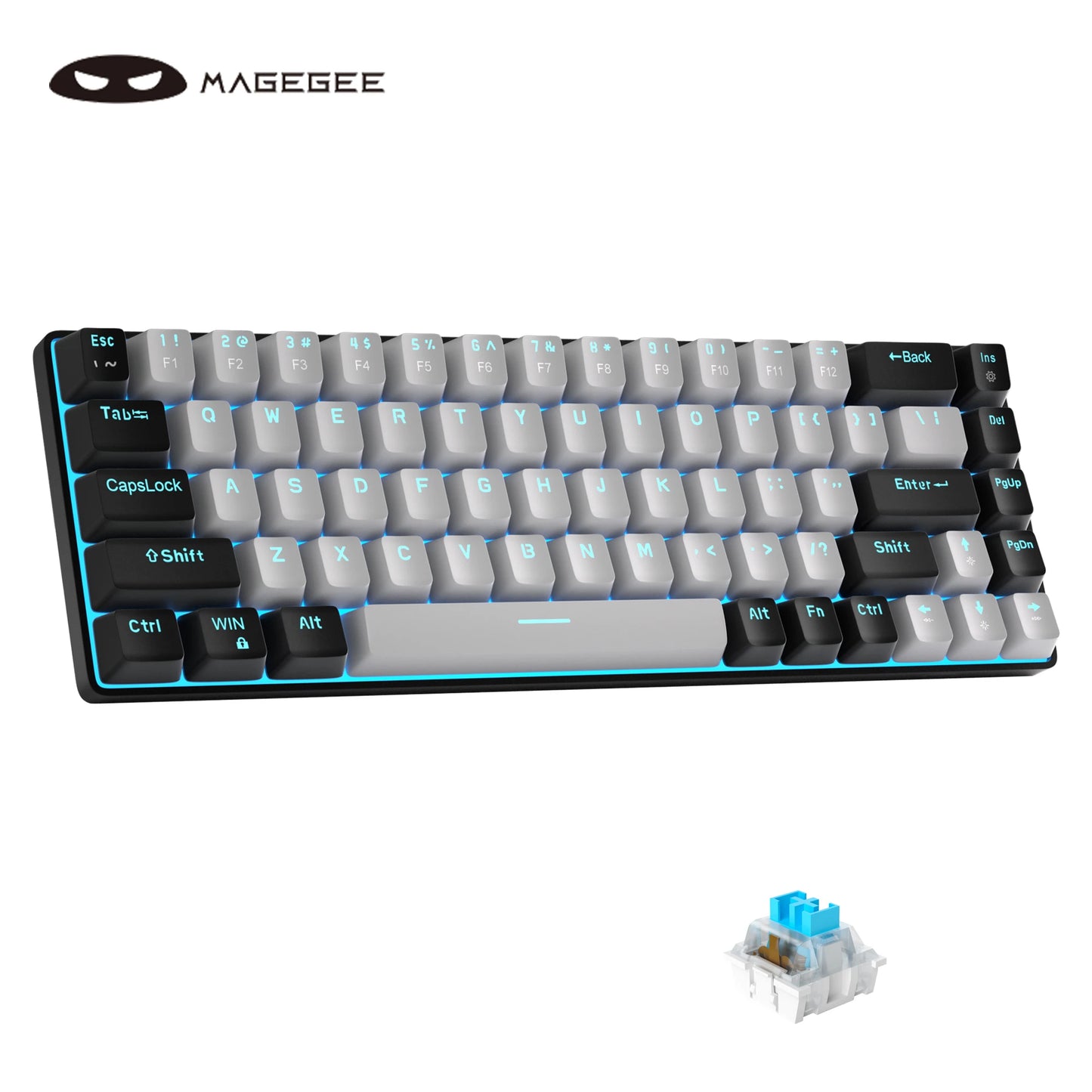 MageGee Portable 60% Mechanical Gaming Keyboard, MK-Box LED Backlit Compact 68 Keys Mini Wired Office Keyboard for Windows PC