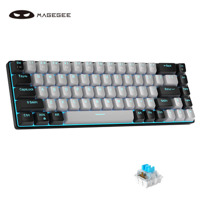 MageGee Portable 60% Mechanical Gaming Keyboard, MK-Box LED Backlit Compact 68 Keys Mini Wired Office Keyboard for Windows PC