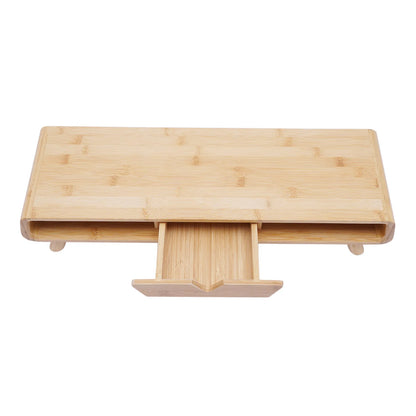 Bamboo Monitor Stand Riser, No Assembly Required Exquisite Monitor Stand with Drawer, Ergonomic Height Wood Monitor Stand