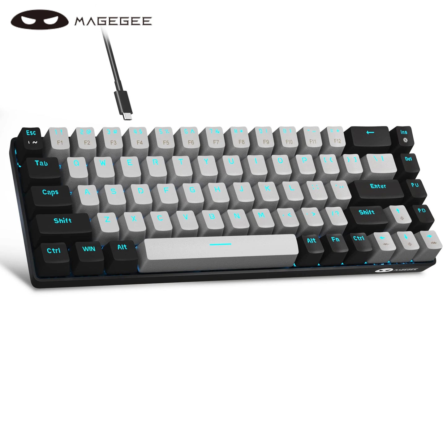 MageGee Portable 60% Mechanical Gaming Keyboard, MK-Box LED Backlit Compact 68 Keys Mini Wired Office Keyboard for Windows PC