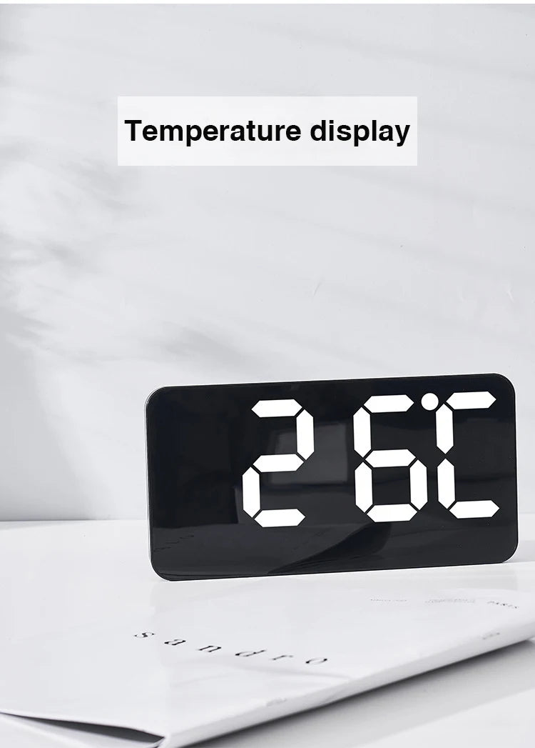 Xiaomi Electronic Wall Clock Temperature Date Table Clock Wall-mounted Dual Alarms Digital LED Clocks for Home Bedroom Voice