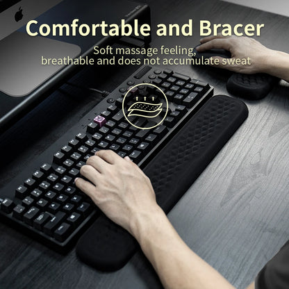 Keyboard and Mouse Wrist Rest Pad Padded Memory Foam Hand Rest Support for Office, Computer, Laptop