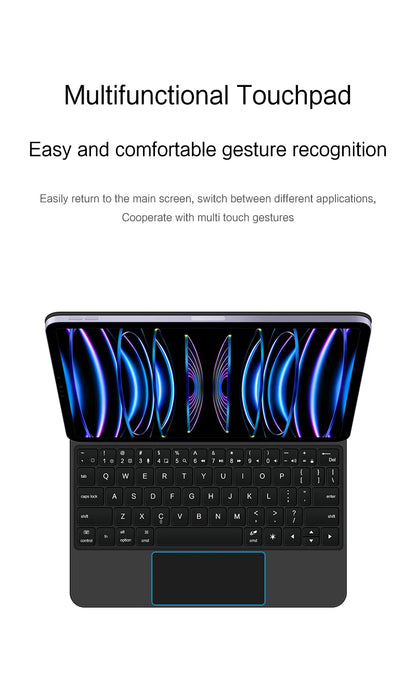 Keyboard Case For iPad Pro 11 Inch 12.9" M2 M4 Pro 13 Air 11 5th 4th 10.9" 6 10th generation Magic Smart Cover Folio Multi-touch