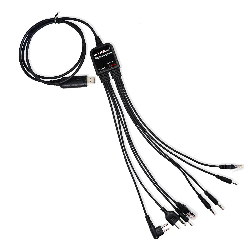 8 in 1 USB Programming Cable for Baofeng Kenwood TYT QYT  Motorola AXU4100 Yaesu icom Walkie Talkie Radio Car Radio CD Software