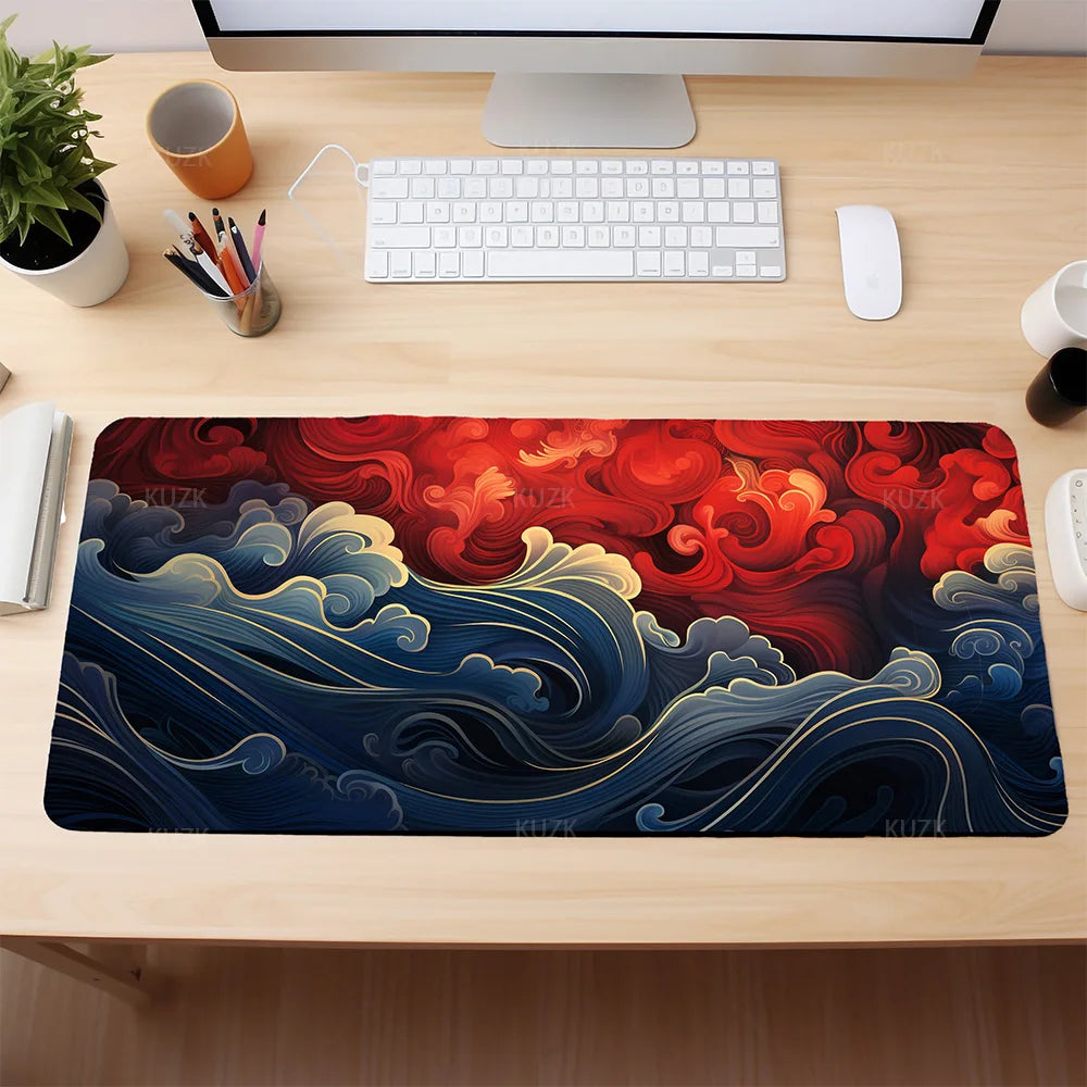 Vibrant Koi Fish Desk Mat,Japanese Office Decor,Office Home and Gaming Mouse Pad,Anime Gaming Mousepad,XL Gaming Accessory