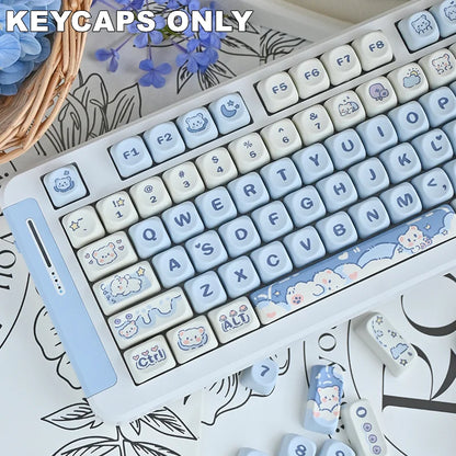 132 Keys Ice Cream Puppy PBT Keycaps MOA Profile Dye-Sublimated Keycap Set for Mx Cherry Gateron Switch Mechanical Keyboard Kit