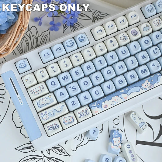 132 Keys Ice Cream Puppy PBT Keycaps MOA Profile Dye-Sublimated Keycap Set for Mx Cherry Gateron Switch Mechanical Keyboard Kit