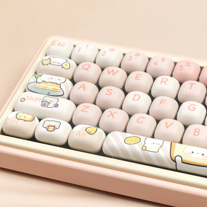 PBT Keyboard Keycap Dye Sublimation MOG 139keys Ergonomics Gaming Customized Cute Accessories For Desktop Office Girls Gifts