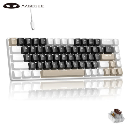 MageGee Portable 60% Mechanical Gaming Keyboard, MK-Box LED Backlit Compact 68 Keys Mini Wired Office Keyboard for Windows PC