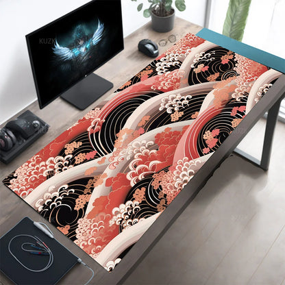 Vibrant Koi Fish Desk Mat,Japanese Office Decor,Office Home and Gaming Mouse Pad,Anime Gaming Mousepad,XL Gaming Accessory