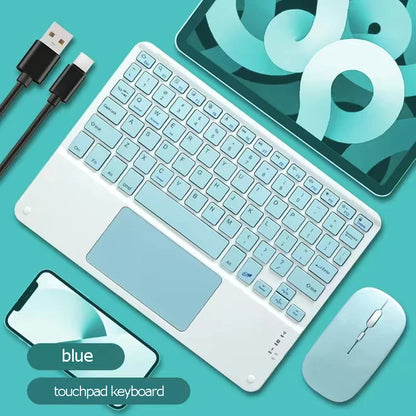 Rechargeable Touchpad Keyboard 10 inch Wireless Portable Keypads for iPad Tablet Phone PC Magnet Bluetooth Keyboard with Mouse