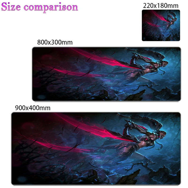 League Of Legends Akali Mouse Pad Laptop Kawaii Anime Girl Gamer Keyboard Mousepad PC Gaming Accessories Desktop Mat XXL Carpet