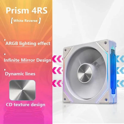 Prism 4RS ARGB CPU Case Fan 120mm Infinity Mirror Design 5V 3PIN Motherboard Lighting Sync 4PIN PWM 800-1800RPM Case Cooler Fan