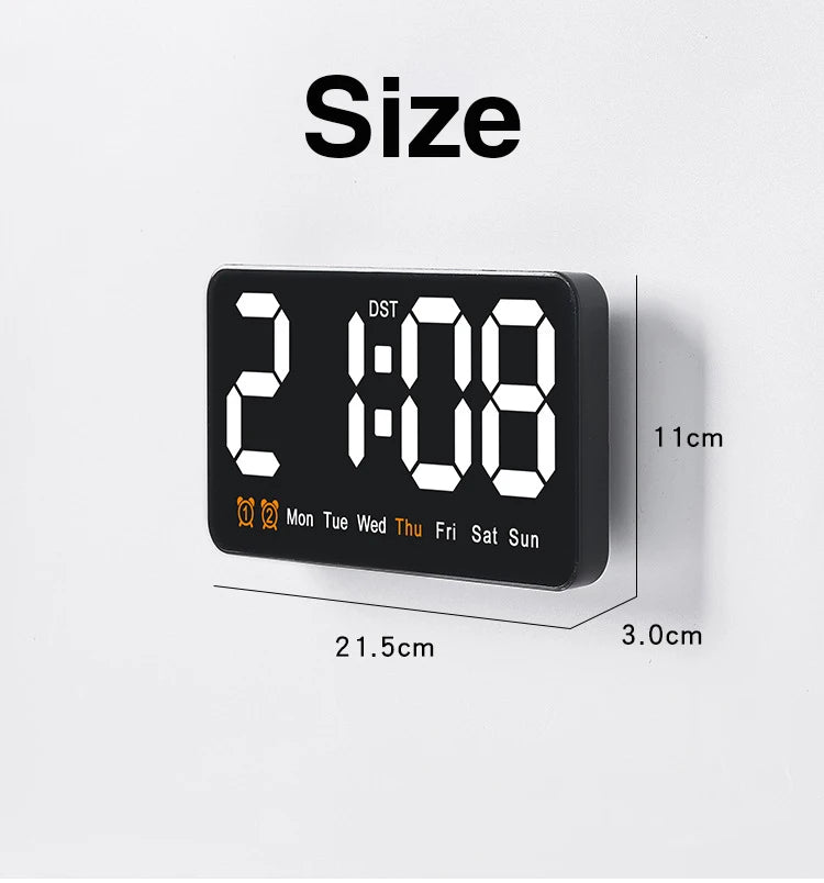 Xiaomi Electronic Wall Clock Temperature Date Table Clock Wall-mounted Dual Alarms Digital LED Clocks for Home Bedroom Voice