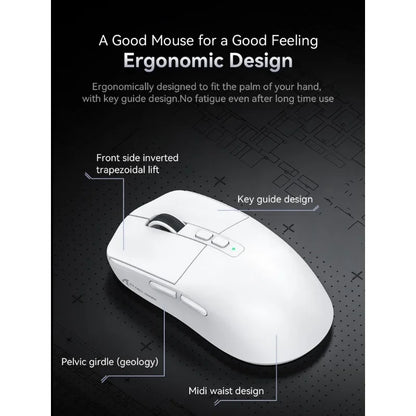 Attack Shark X6 PAW3395 Bluetooth Mouse,Tri-Mode Connection,RGB Touch Magnetic Charging Base,macroscopic Gaming Mouse