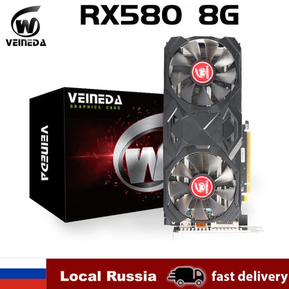 rx 580 8GB Graphics Cards RX580 8GB DDR5 GPU  PC Gaming Video Card Desktop Game Video Card for AMD Radeon Refurbished