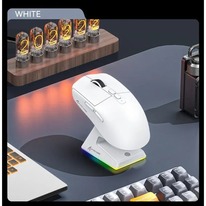 Attack Shark X6 PAW3395 Bluetooth Mouse,Tri-Mode Connection,RGB Touch Magnetic Charging Base,macroscopic Gaming Mouse