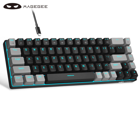 MageGee Portable 60% Mechanical Gaming Keyboard, MK-Box LED Backlit Compact 68 Keys Mini Wired Office Keyboard for Windows PC