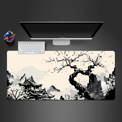 White Black Mouse Pad Kawaii Gaming Computer Mousepad Big Art Deskmat Playmat Laptop Office Accessories Mouse Carpet Mouse Mat