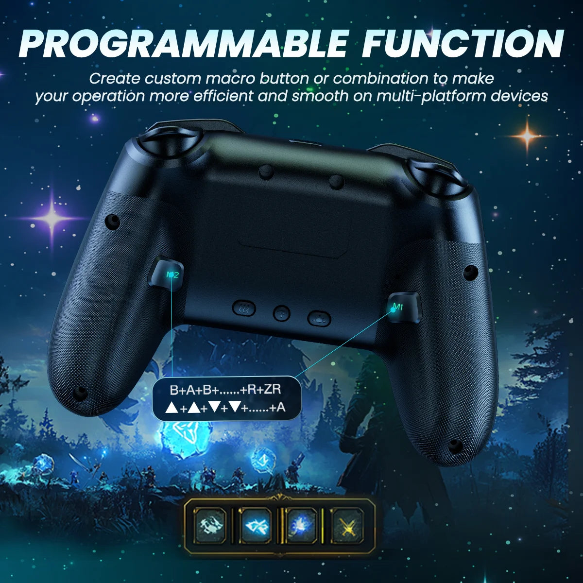 VOYEE Switch Controller, LED Star Wireless Pro Controller for Switch/Lite/OLED, Multi-Platform Windows PC/IOS/Android