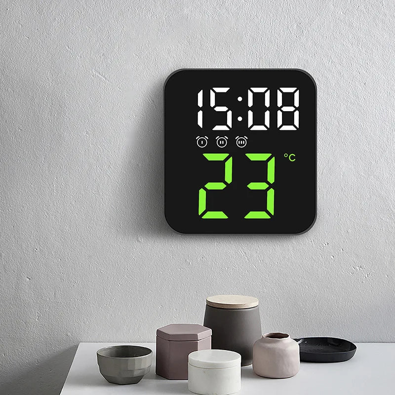 Xiaomi Electronic Wall Clock Temperature Date Table Clock Wall-mounted Dual Alarms Digital LED Clocks for Home Bedroom Voice