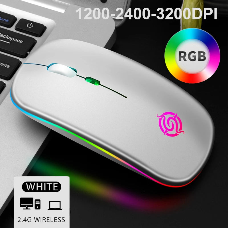 2.4G Wireless Mouse RGB Light Honeycomb Gaming Mouse Rechargeable USB Desktop PC Computers Aouse Laptop Mice Gamer  2022 Cute