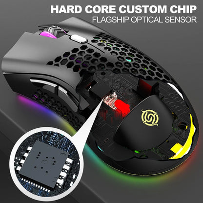 2.4G Wireless Mouse RGB Light Honeycomb Gaming Mouse Rechargeable USB Desktop PC Computers Aouse Laptop Mice Gamer  2022 Cute